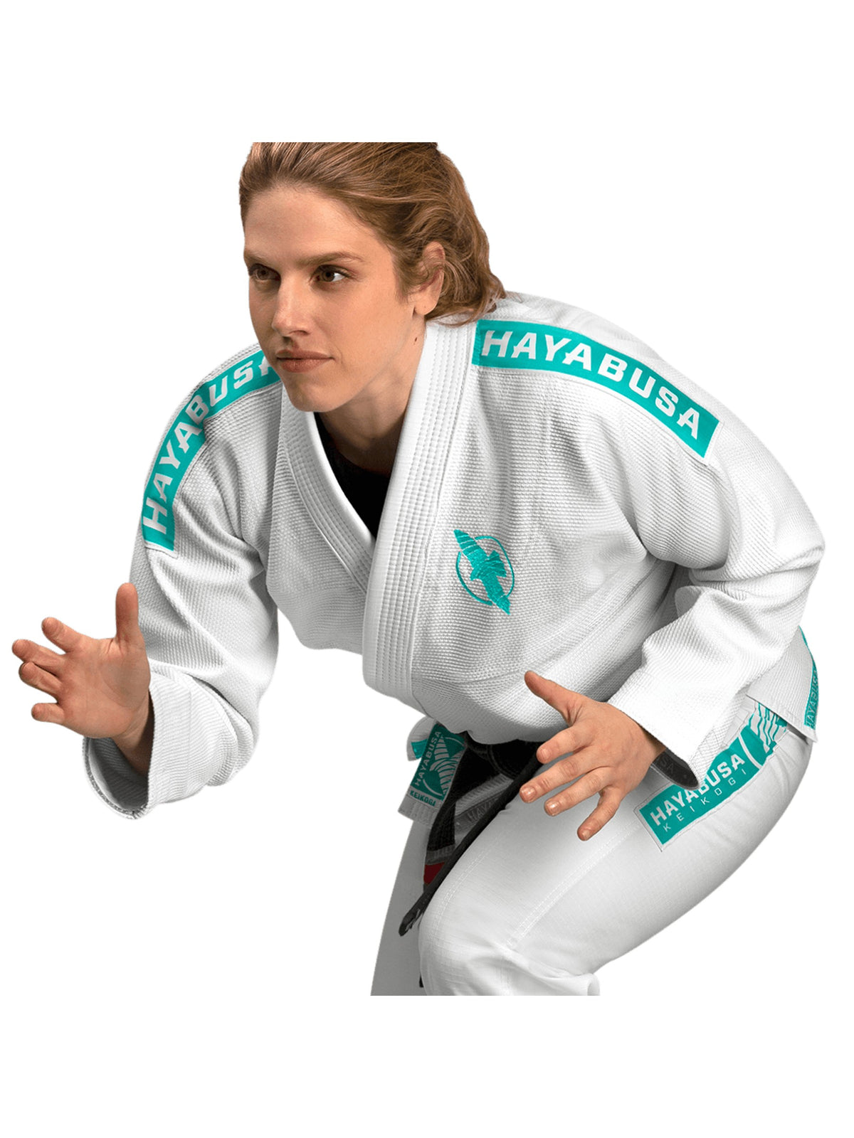 Hayabusa Lightweight Jiu-Jitsu Gi, white/teal, image 4