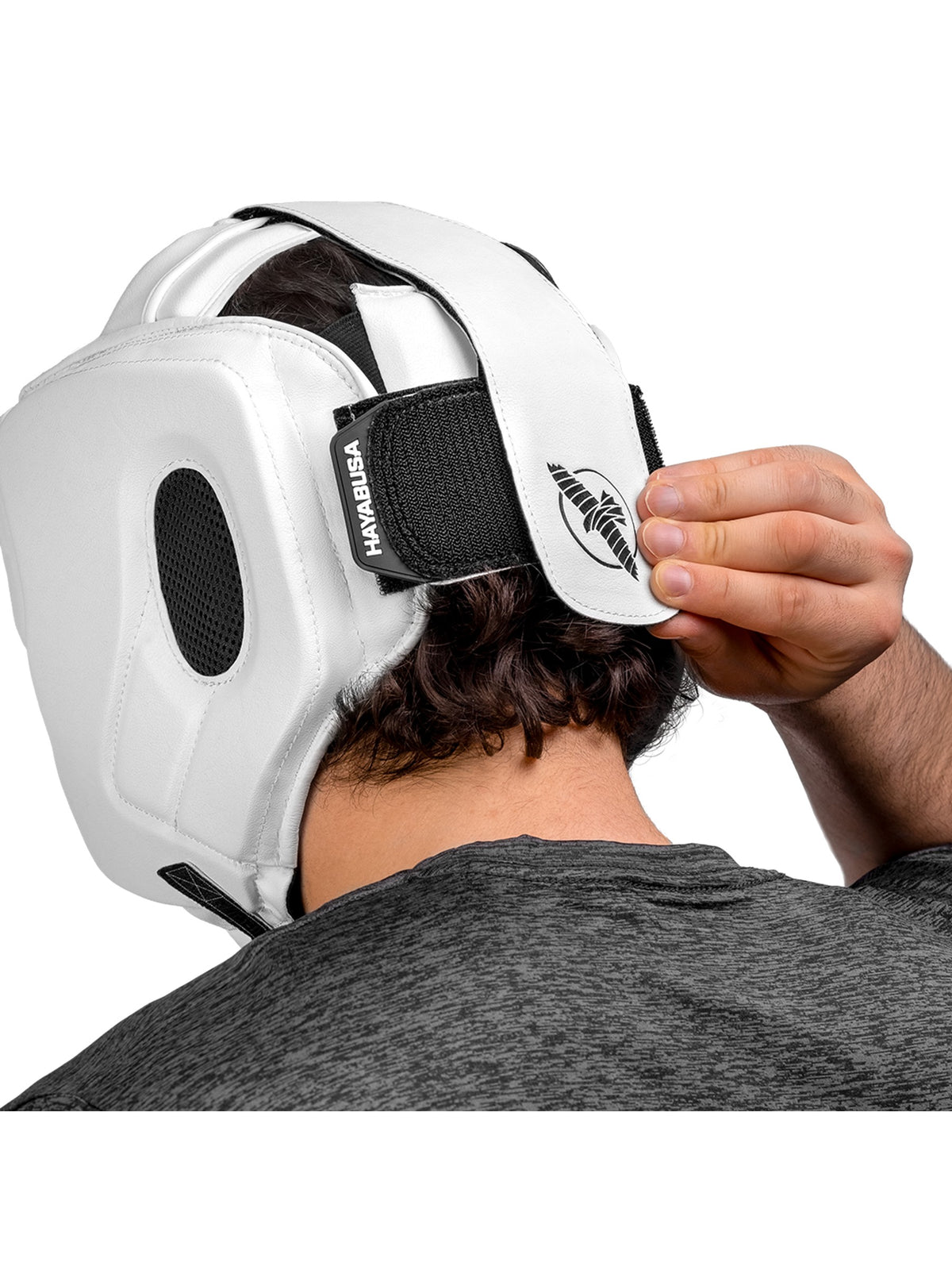 Hayabusa T3 Boxing Headgear – White Back View