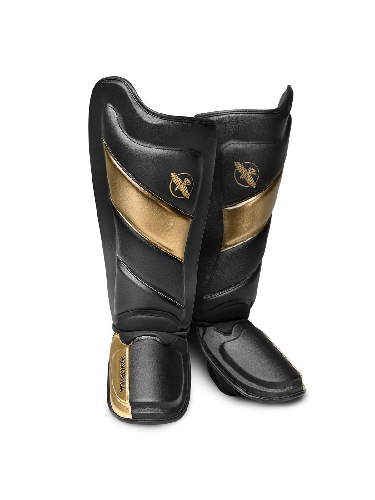 Hayabusa T3 Striking Shin Guards, black/gold, main image