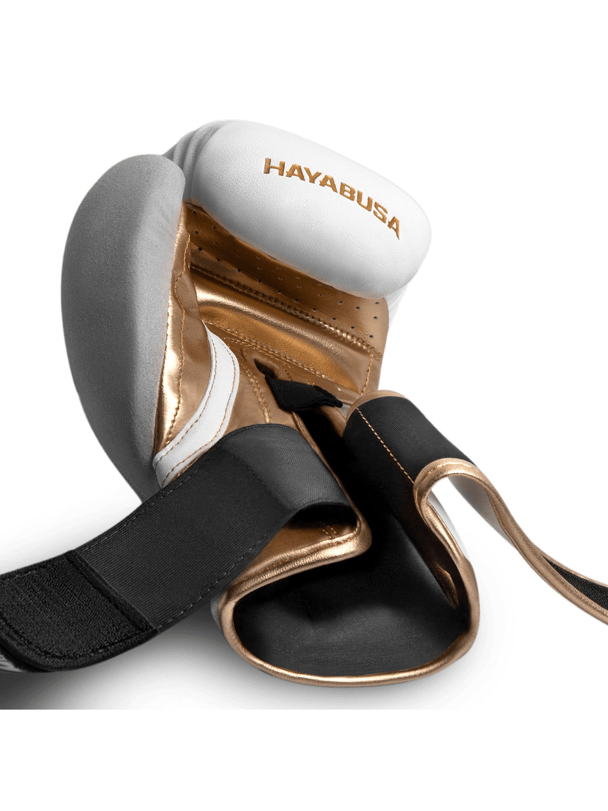 Hayabusa T3 Boxing Gloves, white/gold, image 3