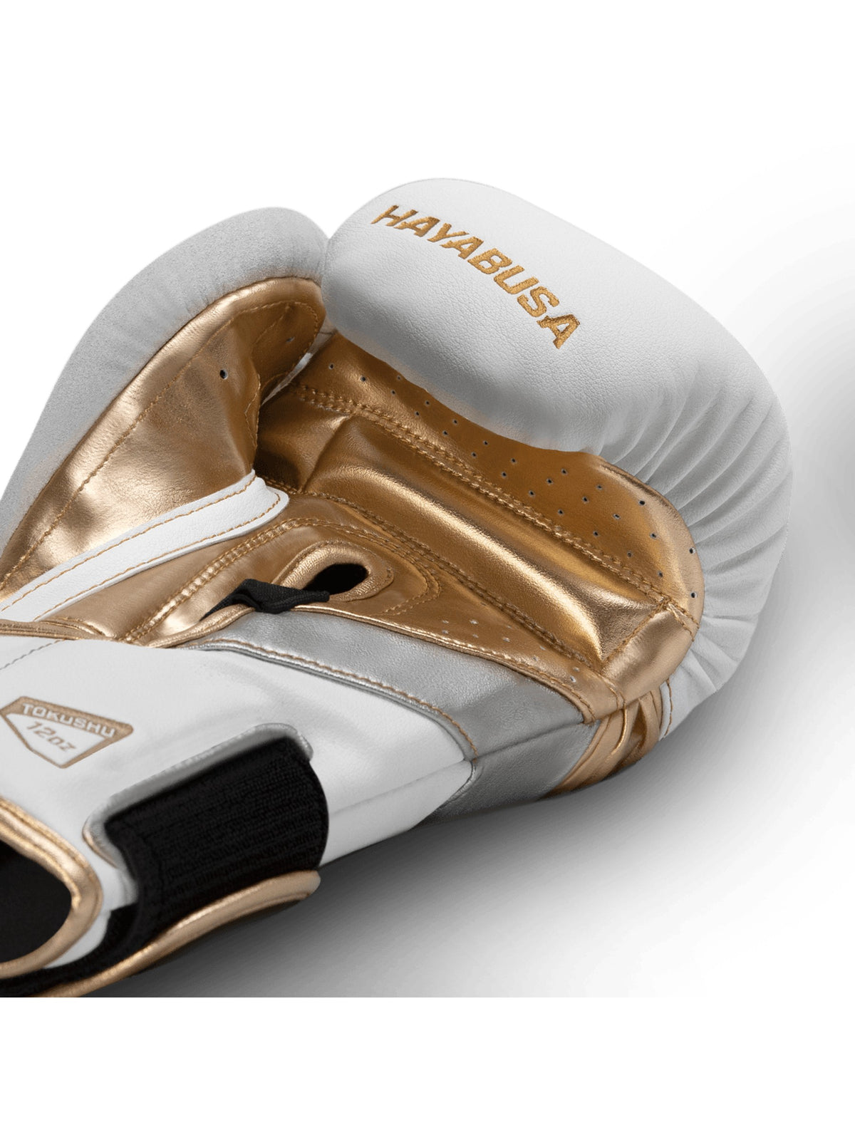 Hayabusa T3 Boxing Gloves, white/gold, image 4