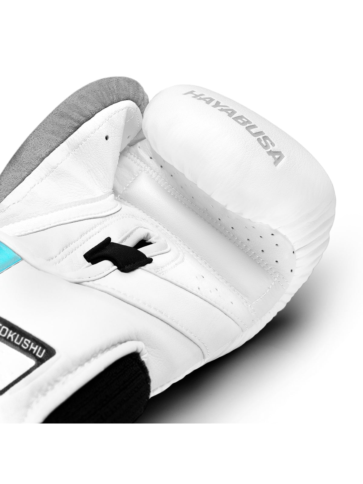 Hayabusa T3 Boxing Gloves, white/iridescent, feature graphic