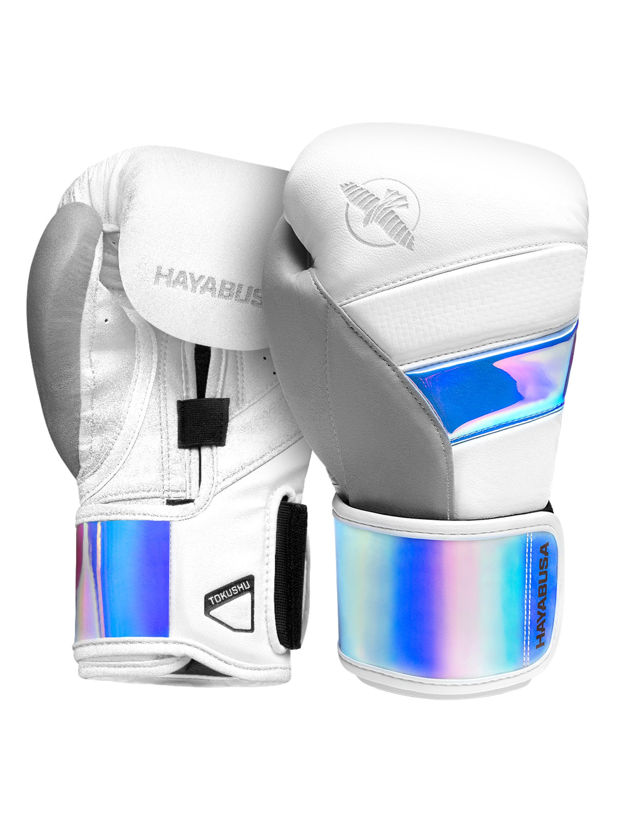 Hayabusa T3 Boxing Gloves, white/iridescent, main image