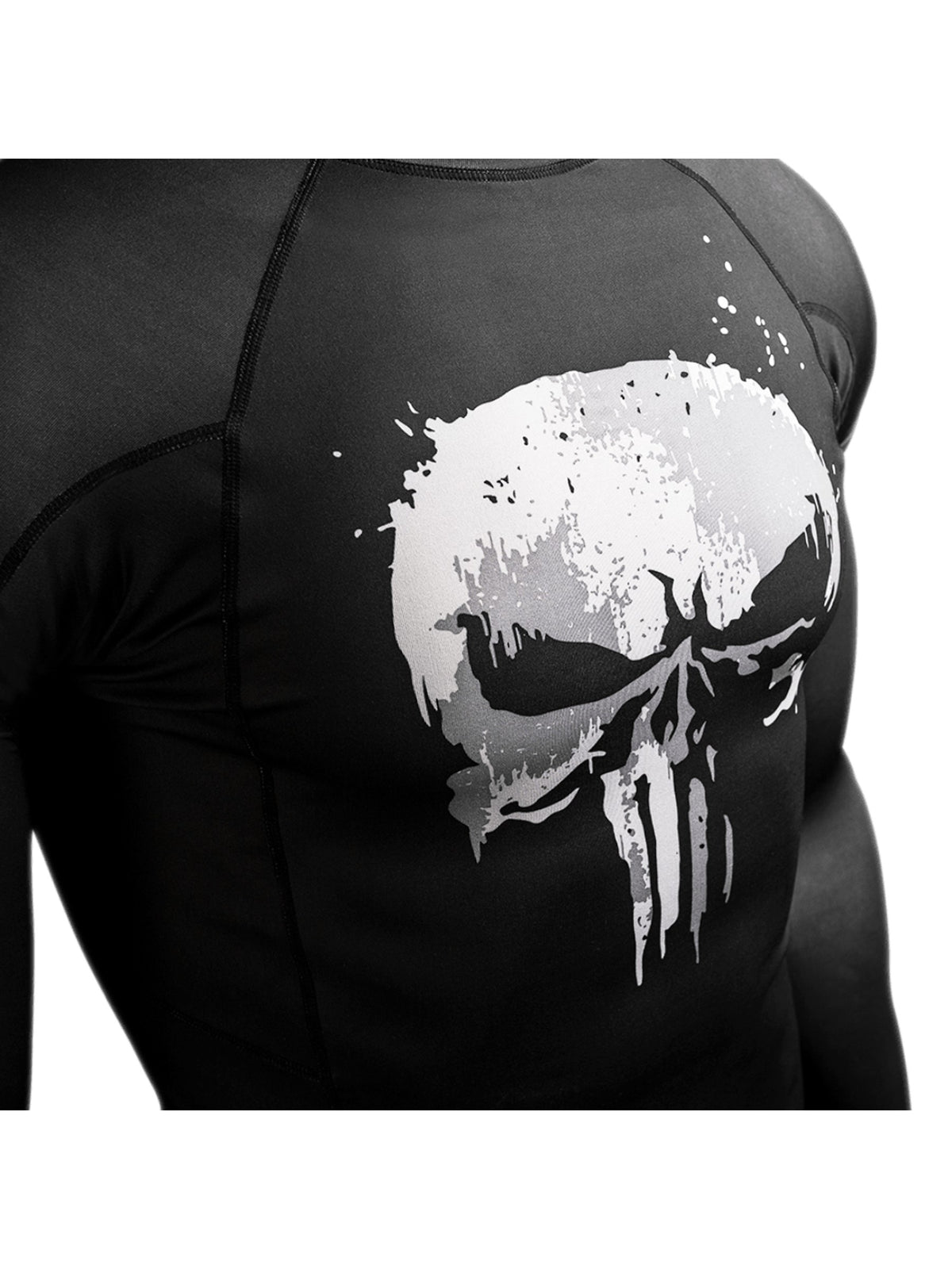 Marvel's The Punisher Long Sleeve Rash Guard, black, image 4
