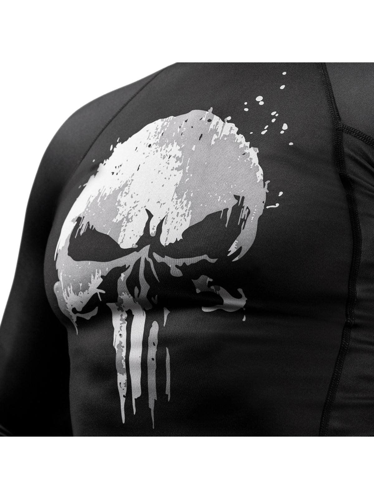 Marvel's The Punisher Long Sleeve Rash Guard, black, image 3