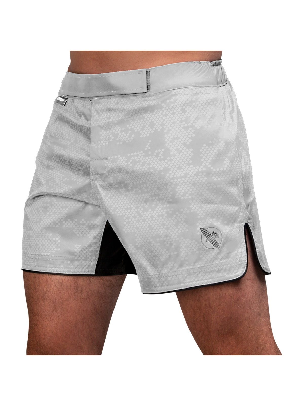 Hayabusa Hex Mid-Thigh MMA Shorts, white, main image