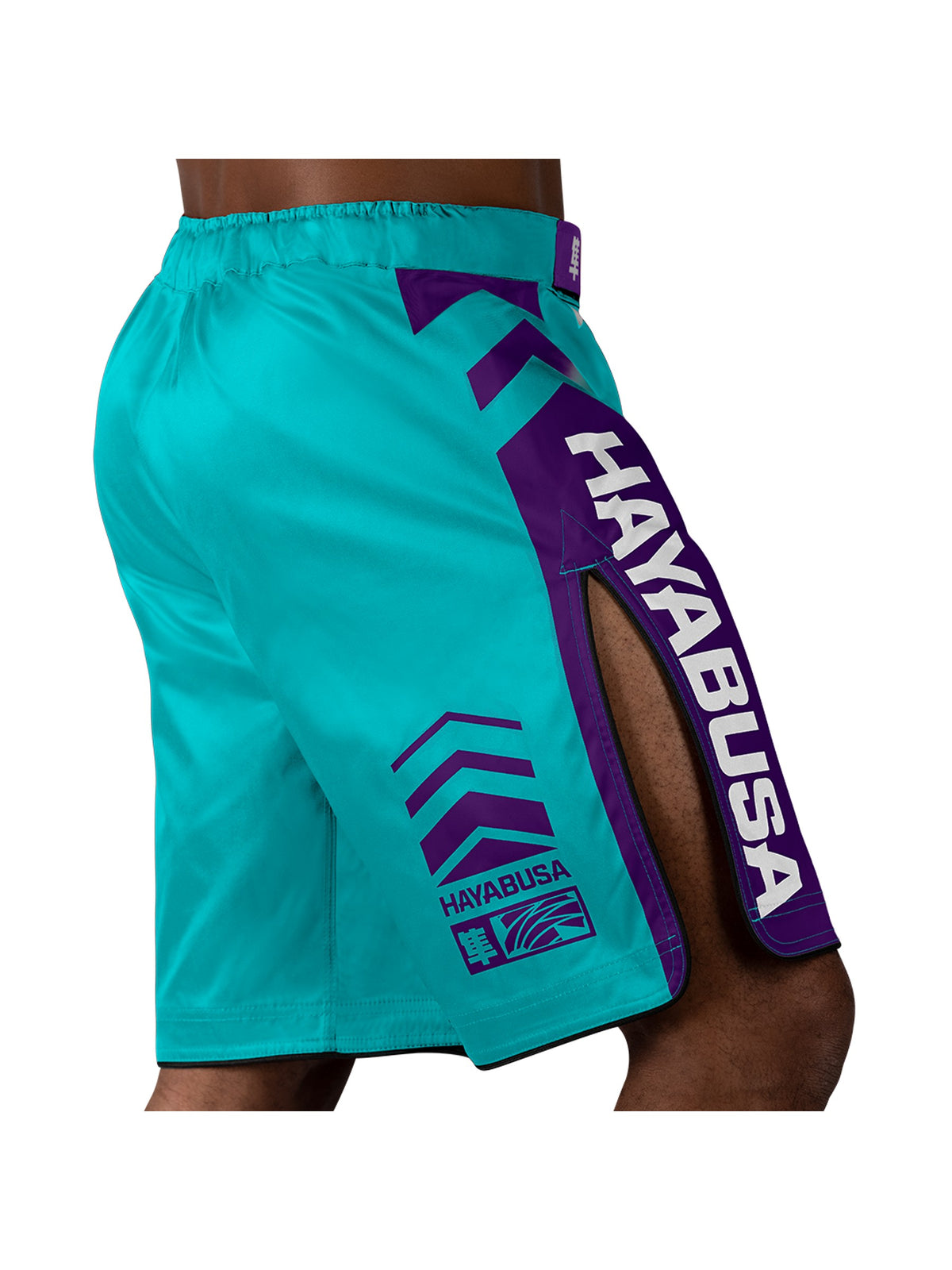 Hayabusa Icon MMA Shorts, teal/white, image 4