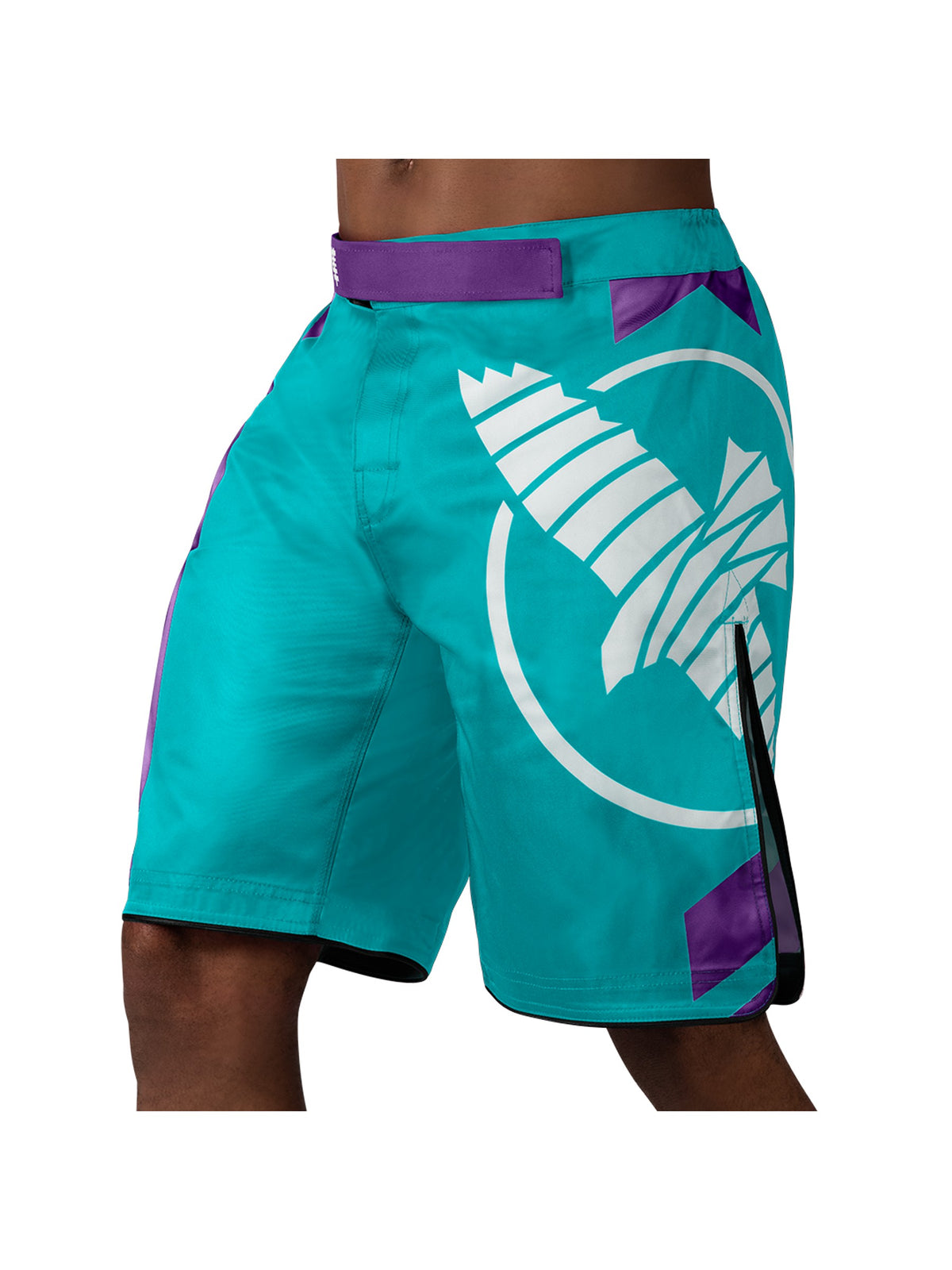 Hayabusa Icon MMA Shorts, teal/white, main image