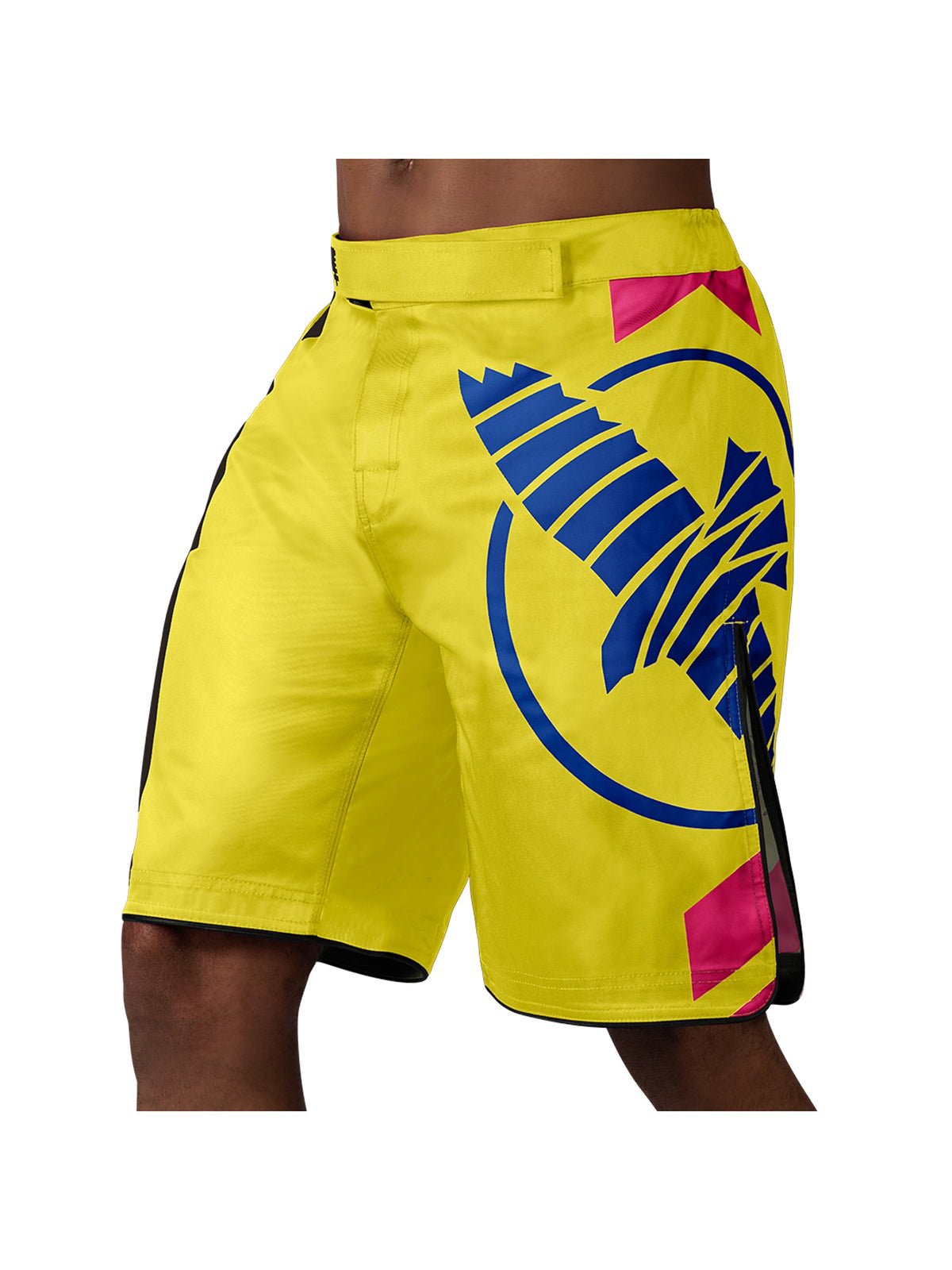 Hayabusa Icon MMA Shorts, yellow/blue, main image