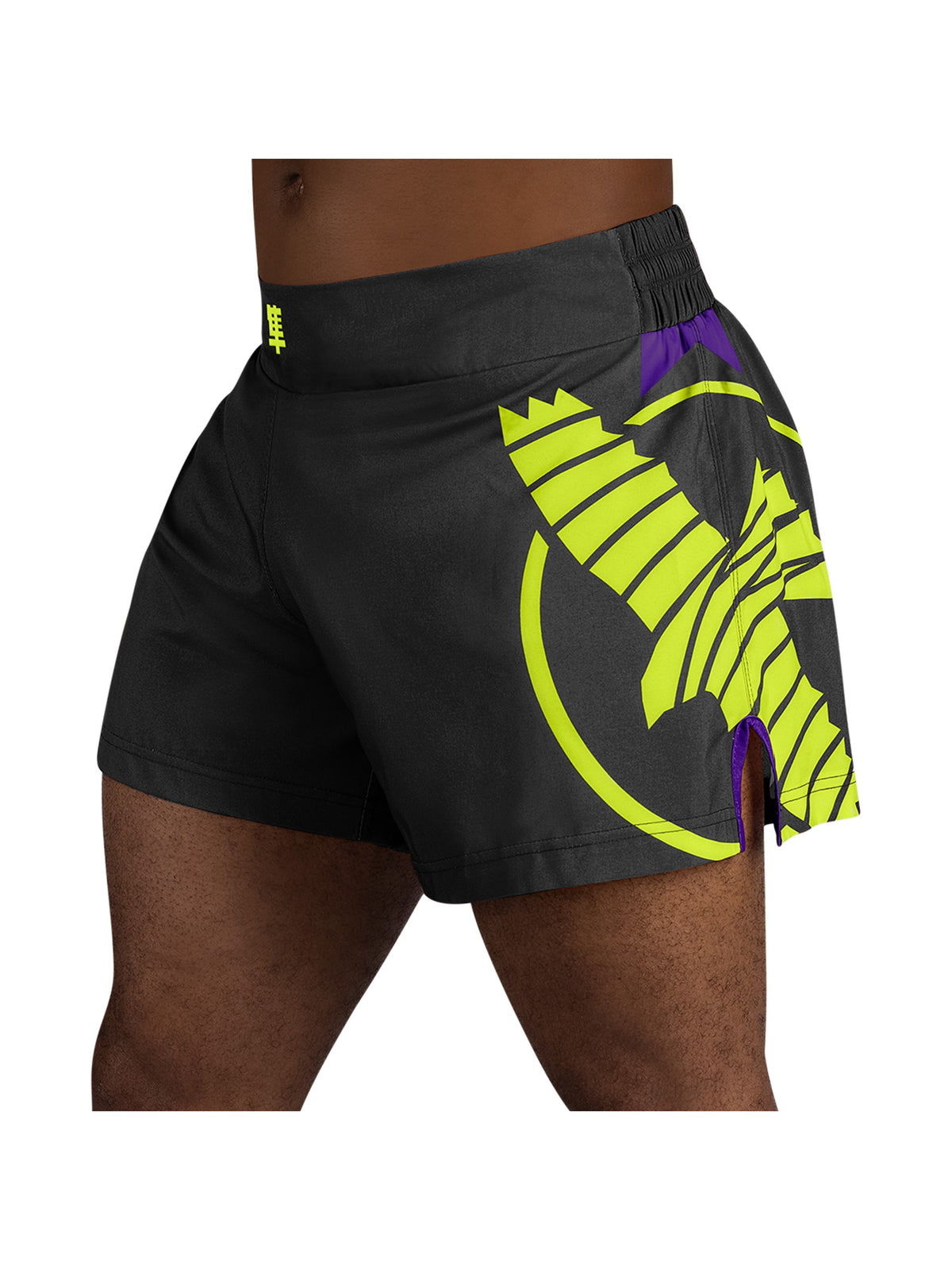 Hayabusa Icon Kickboxing Shorts, black/neon, main image