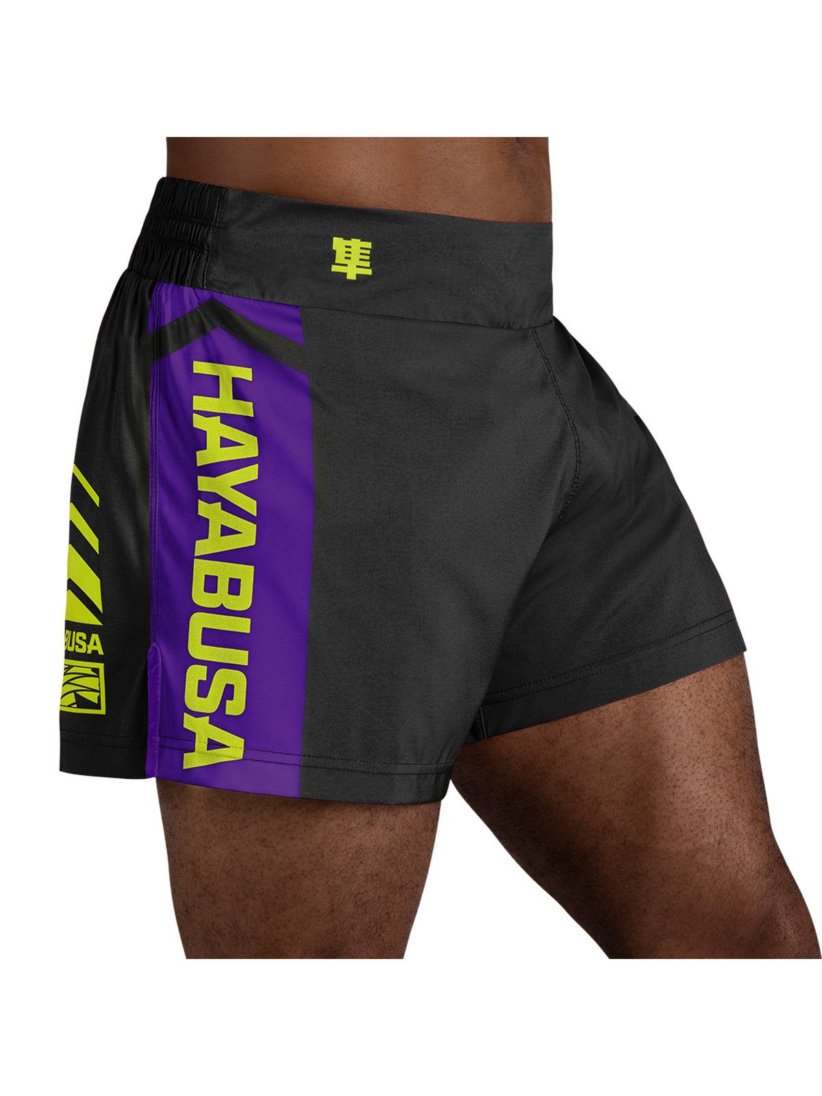 Hayabusa Icon Kickboxing Shorts, black/neon, image 2