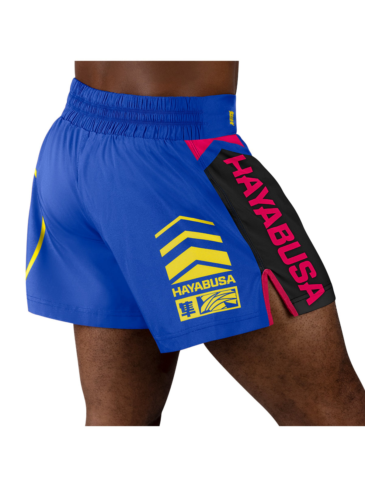 Hayabusa Icon Kickboxing Shorts, blue/yellow, image 4
