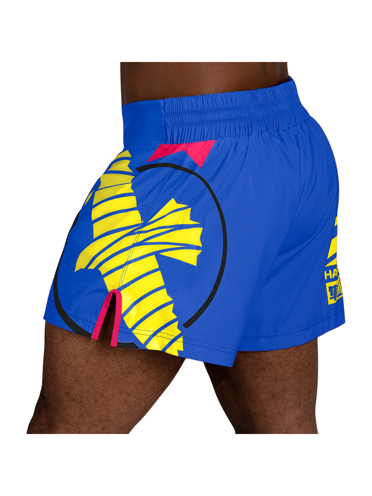 Hayabusa Icon Kickboxing Shorts, blue/yellow, image 3