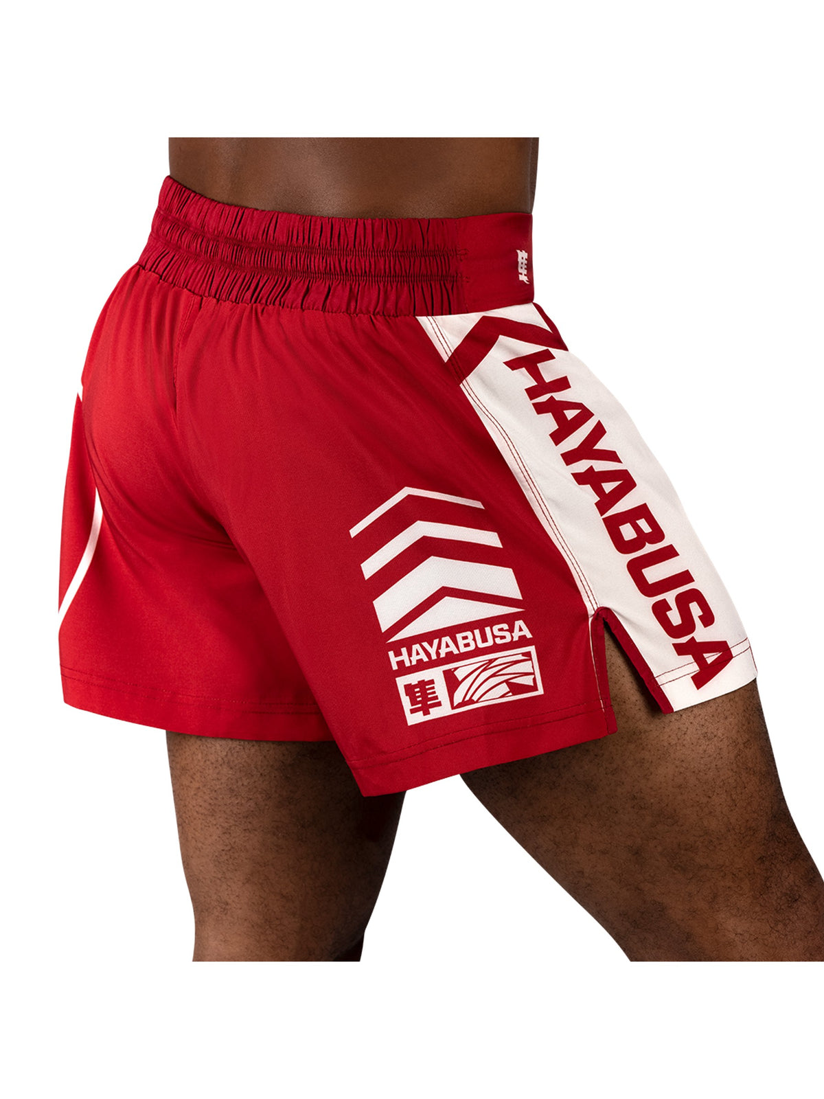 Hayabusa Icon Kickboxing Shorts, red/white, image 4