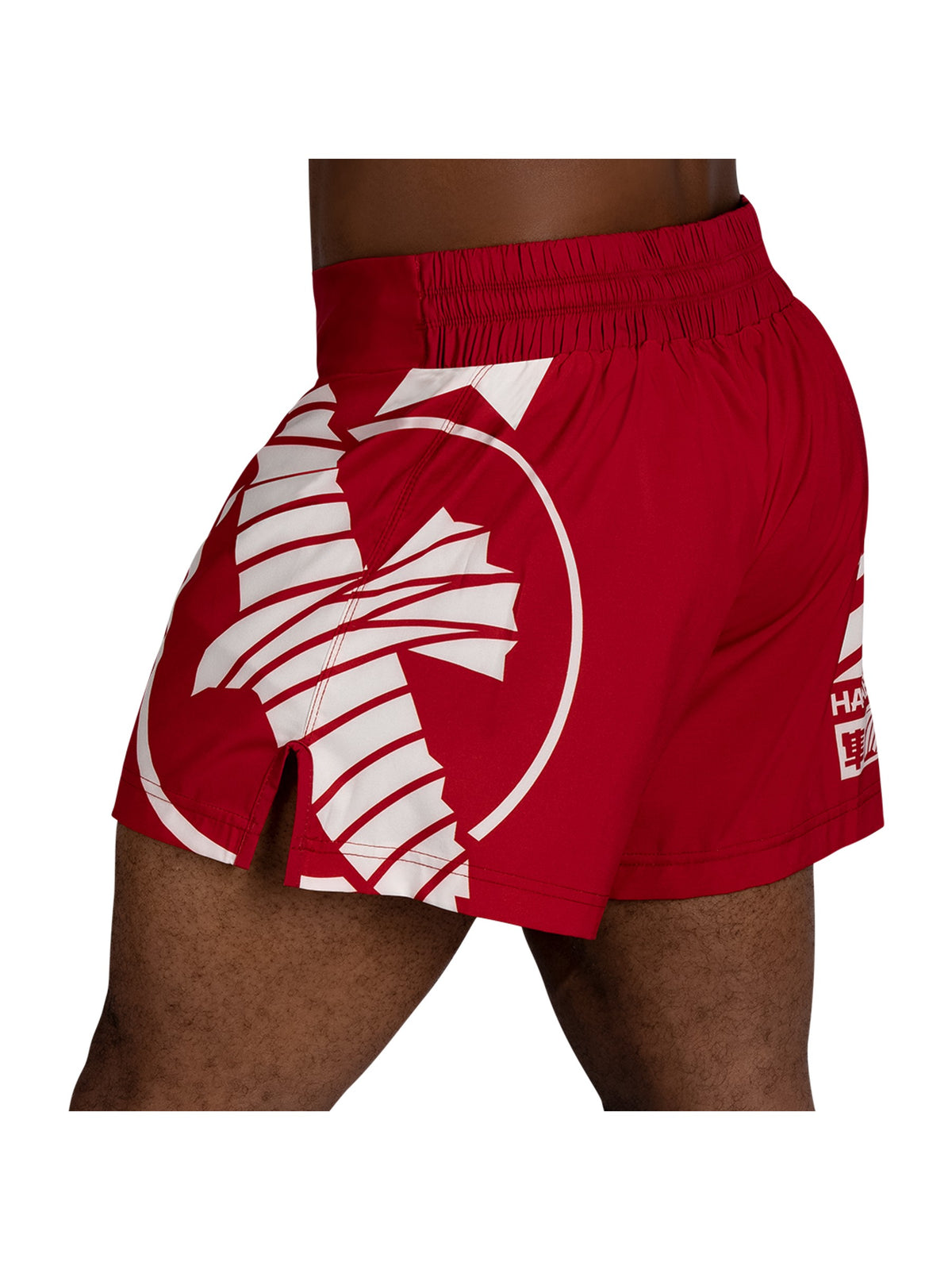 Hayabusa Icon Kickboxing Shorts, red/white, image 3