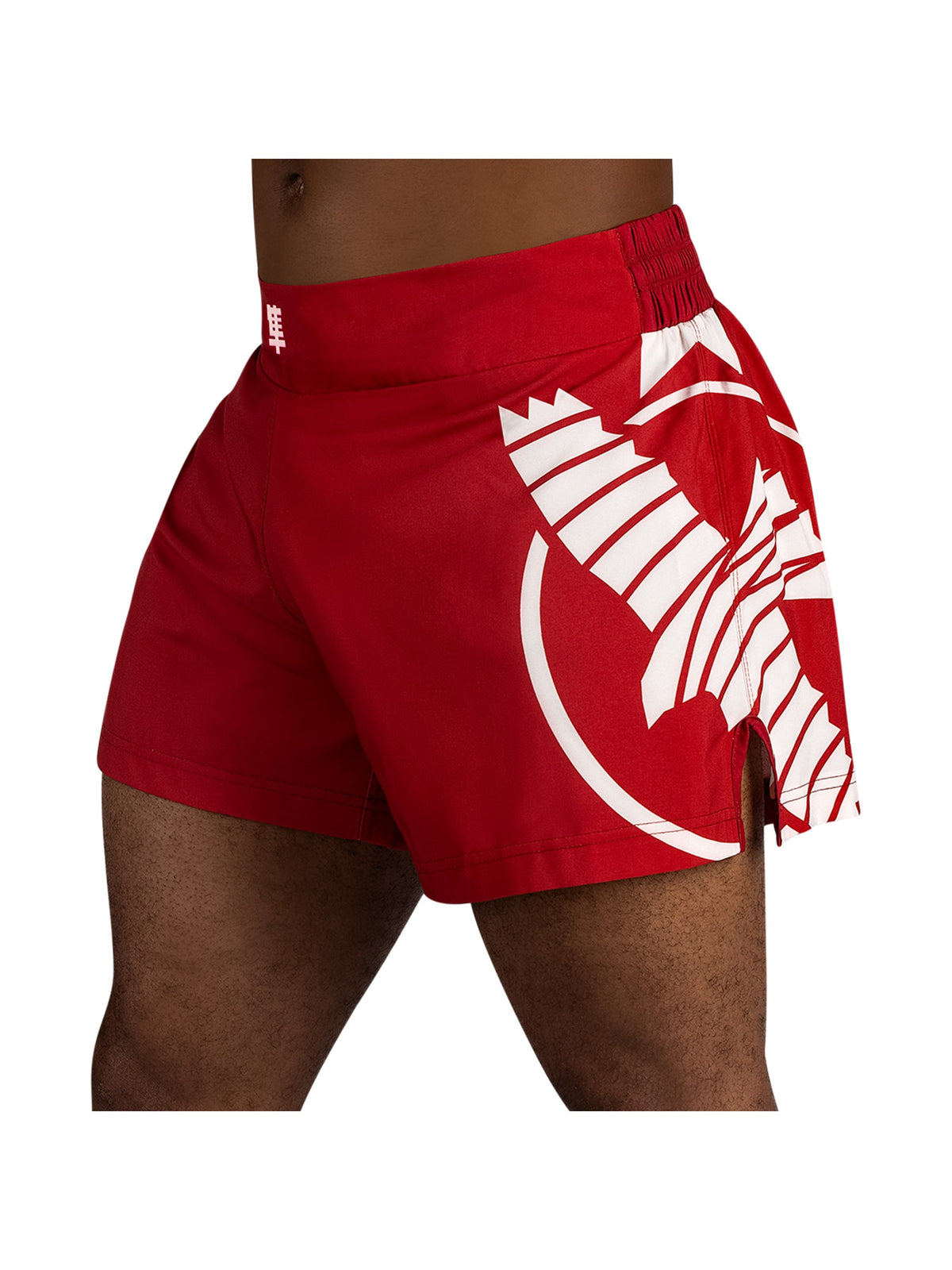 Hayabusa Icon Kickboxing Shorts, red/white, main image