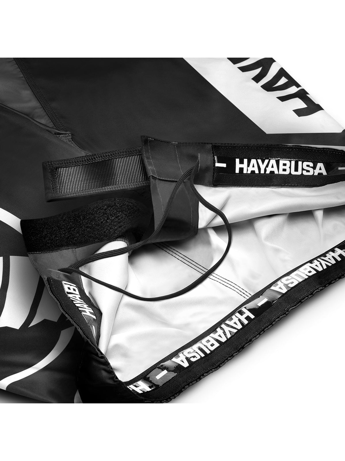 Hayabusa Icon Mid-Thigh MMA Shorts, black/white, image 5