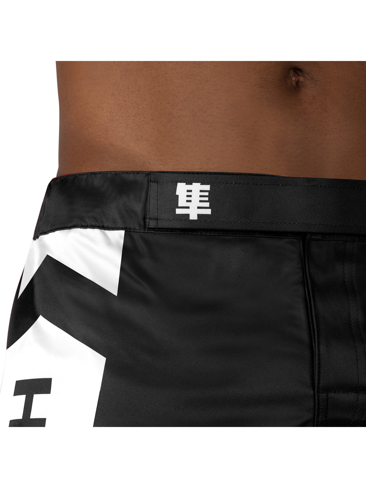 Hayabusa Icon Mid-Thigh MMA Shorts, black/white, image 6