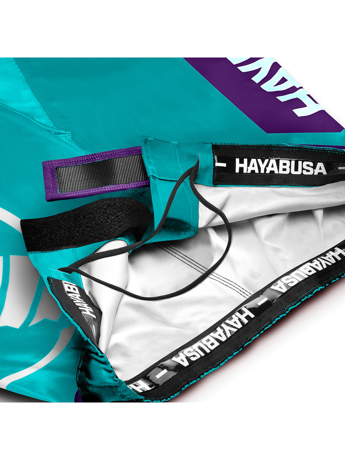 Hayabusa Icon Mid-Thigh MMA Shorts, teal/white, image 5