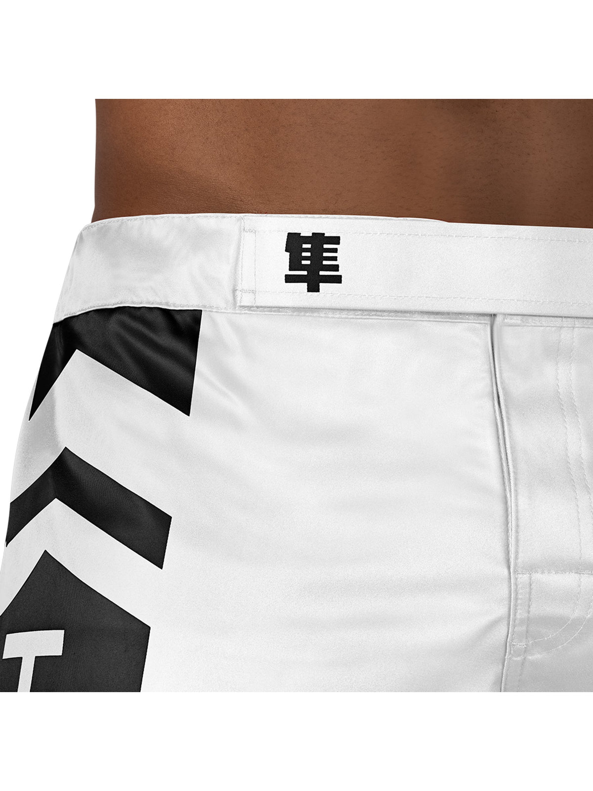 Hayabusa Icon Mid-Thigh MMA Shorts, white/black, image 6