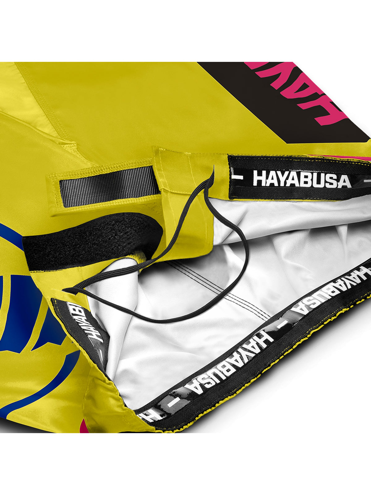 Hayabusa Icon Mid-Thigh MMA Shorts, yellow/blue, image 5