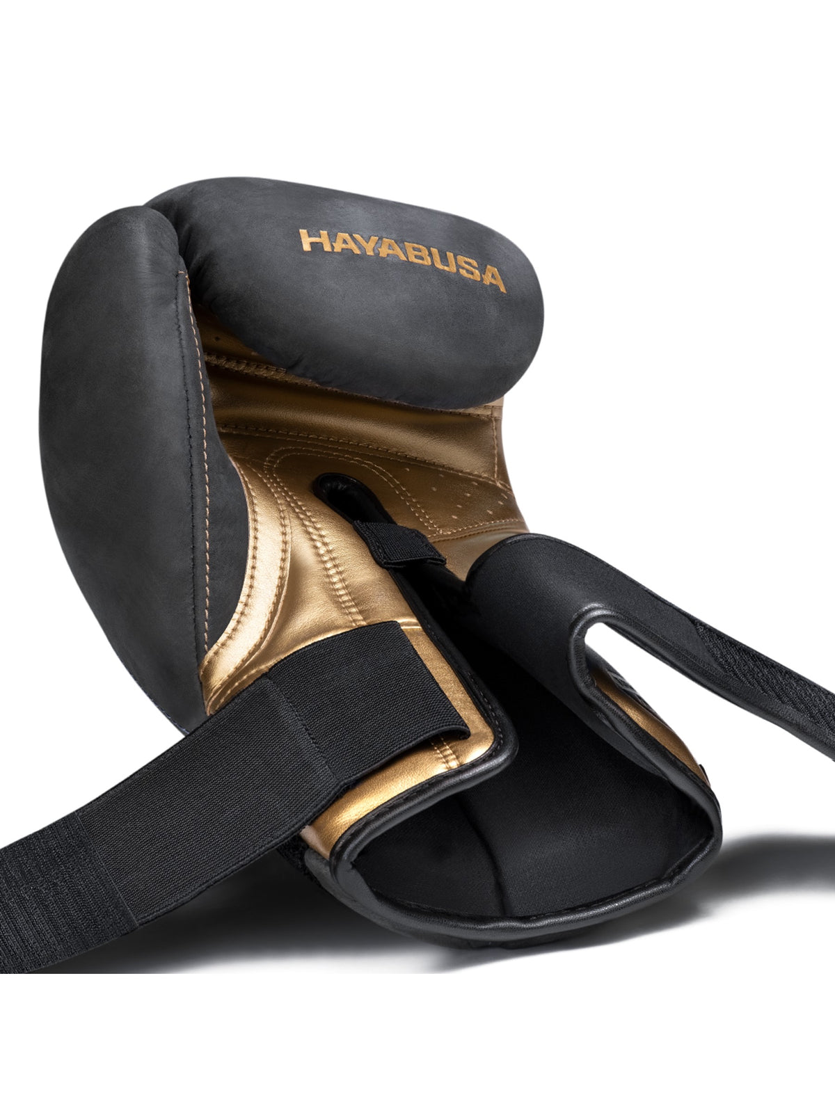 Hayabusa T3 LX Boxing Gloves, obsidian/gold, image 3