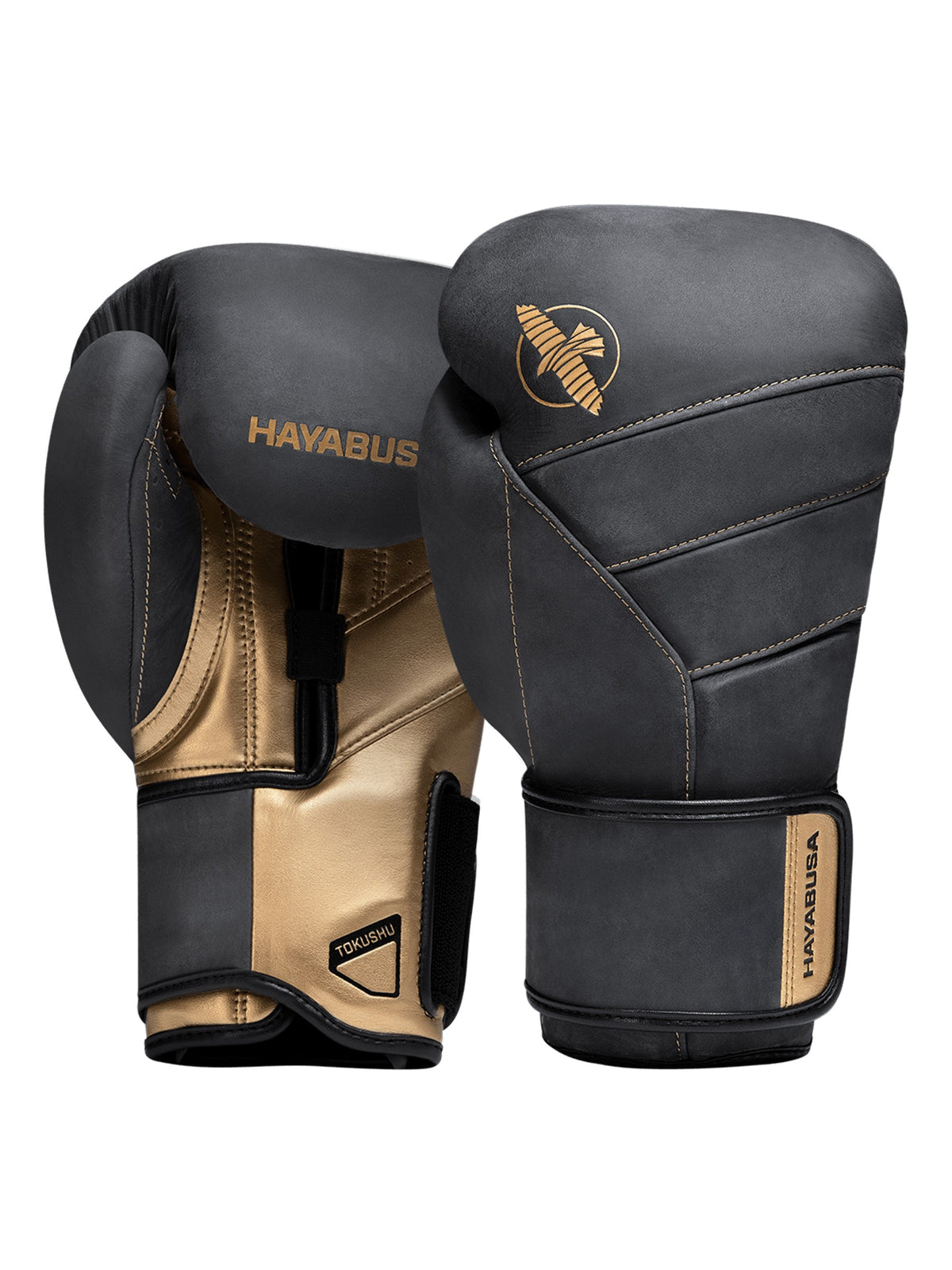 Hayabusa T3 LX Boxing Gloves, obsidian/gold, main image