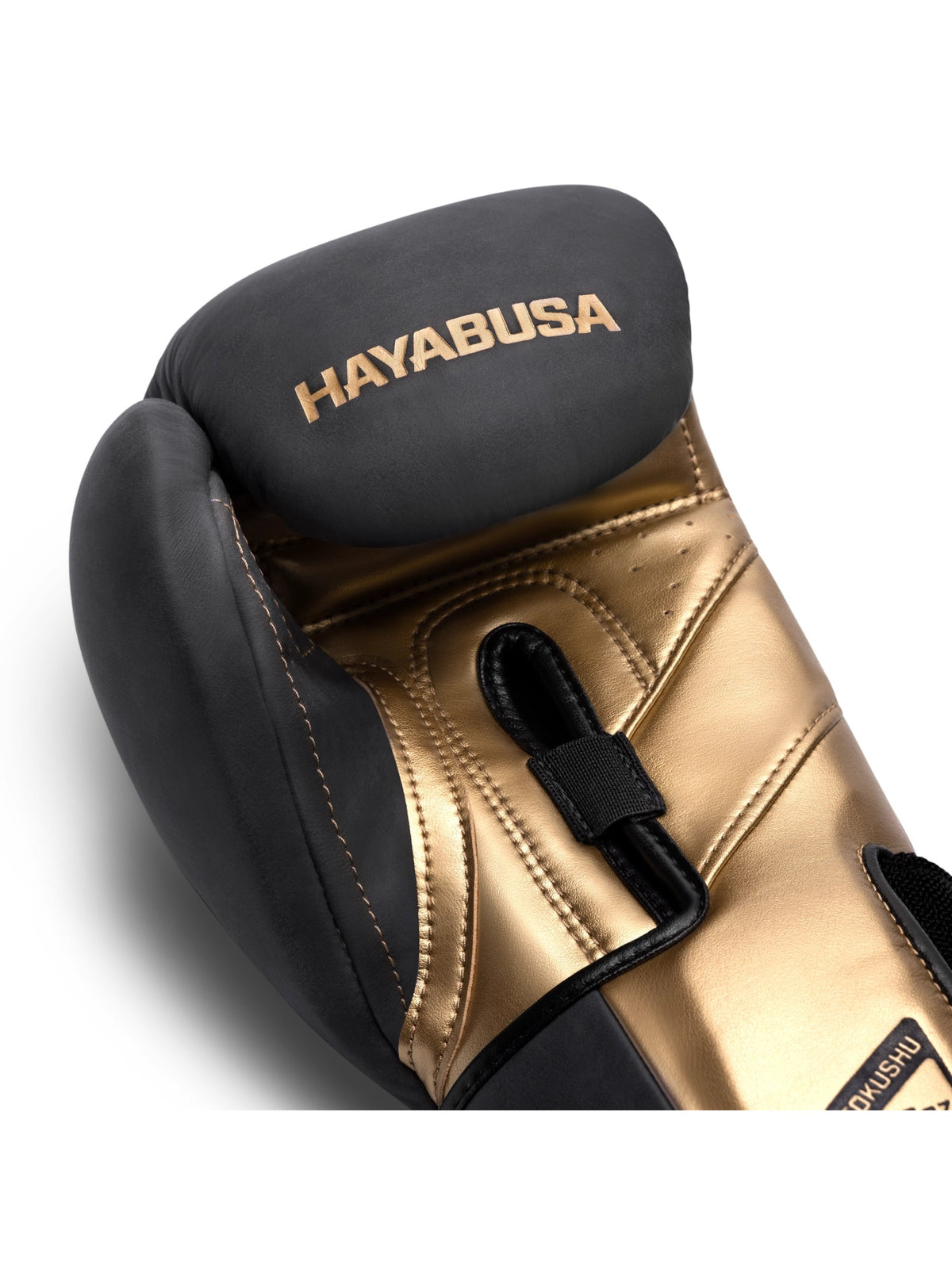 Hayabusa T3 LX Boxing Gloves, obsidian/gold, image 2