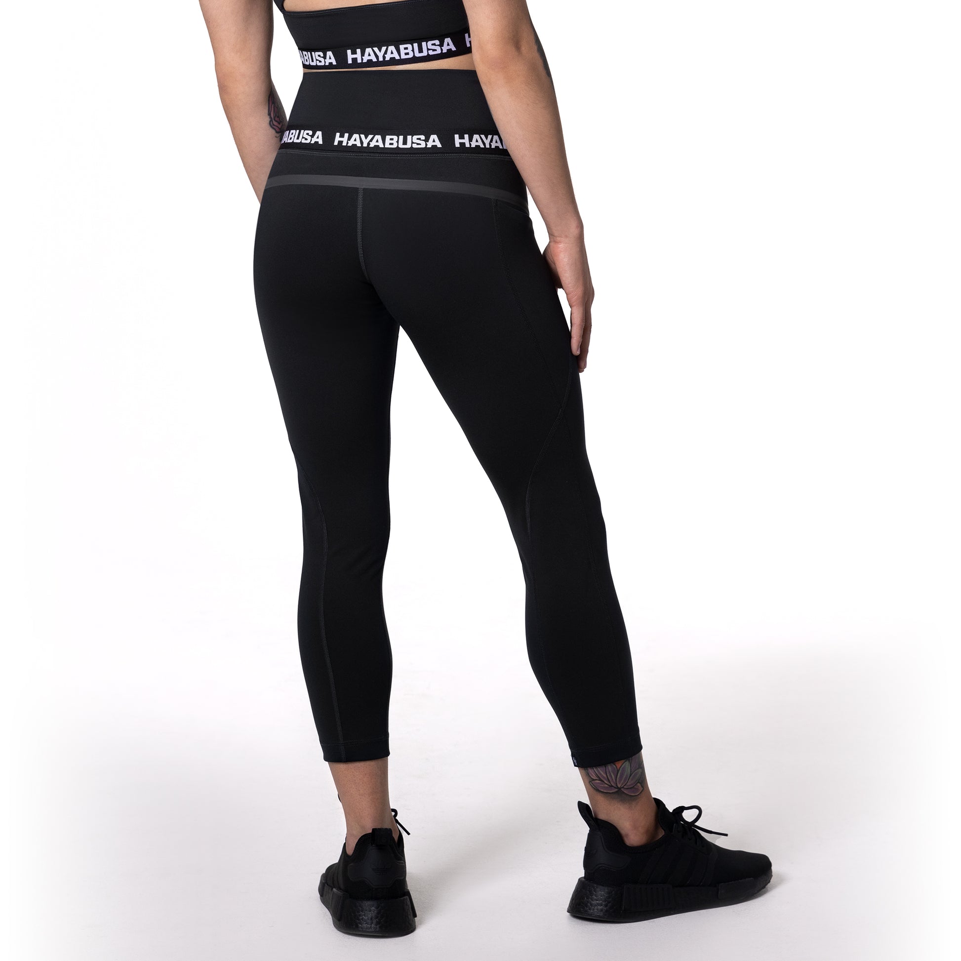Hayabusa Women's High Rise 3/4 Leggings – Black Back