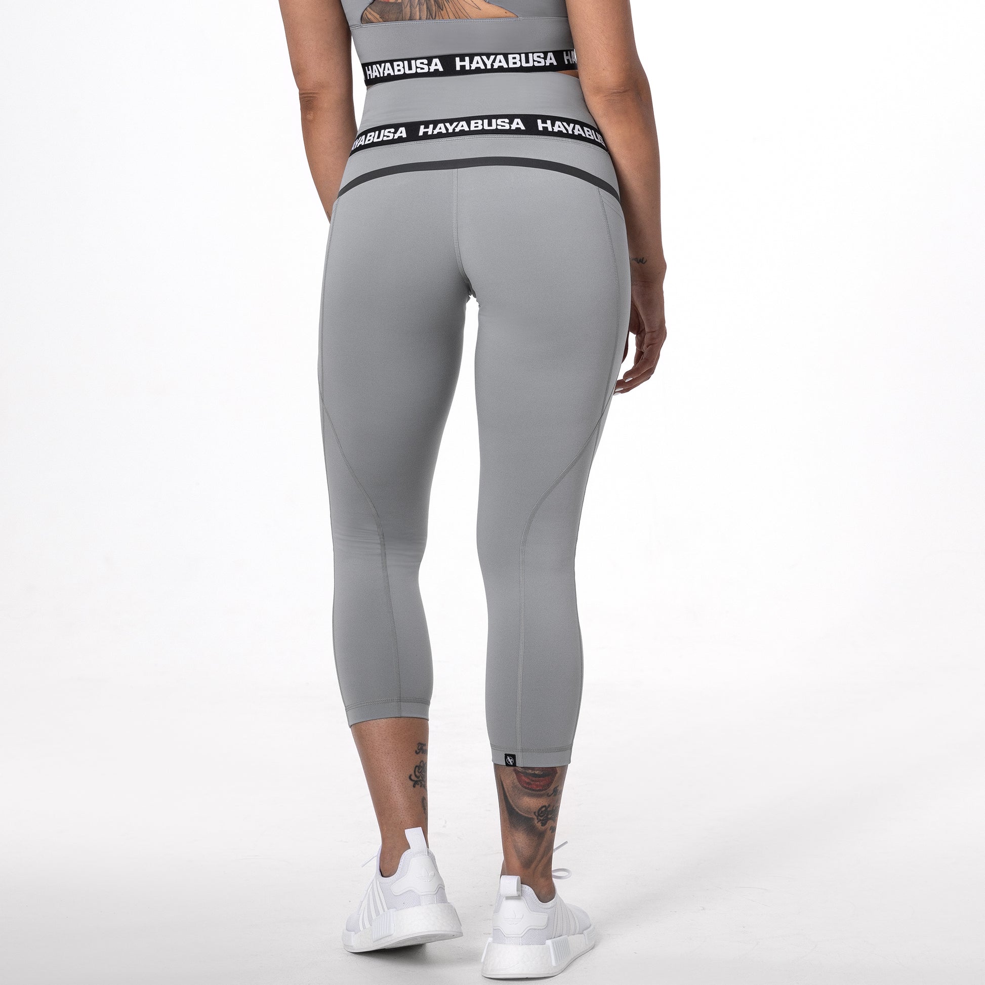Hayabusa Women's High Rise 3/4 Leggings – Gray Back