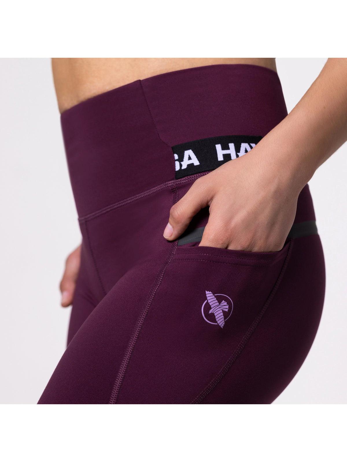 Hayabusa Women's High Rise 3/4 Leggings, wine, image 4