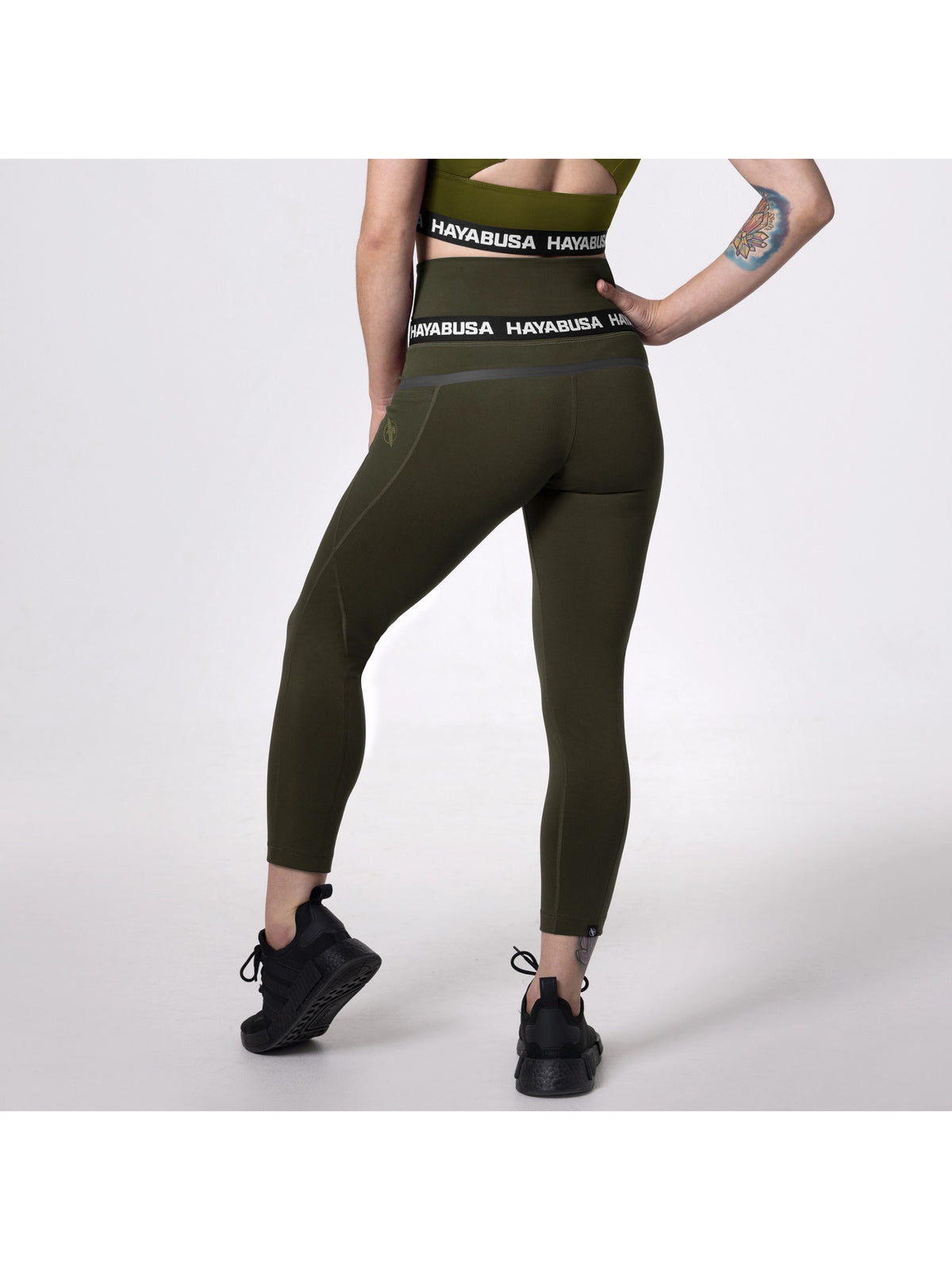 Hayabusa Women's High Rise 3/4 Leggings, olive, image 2