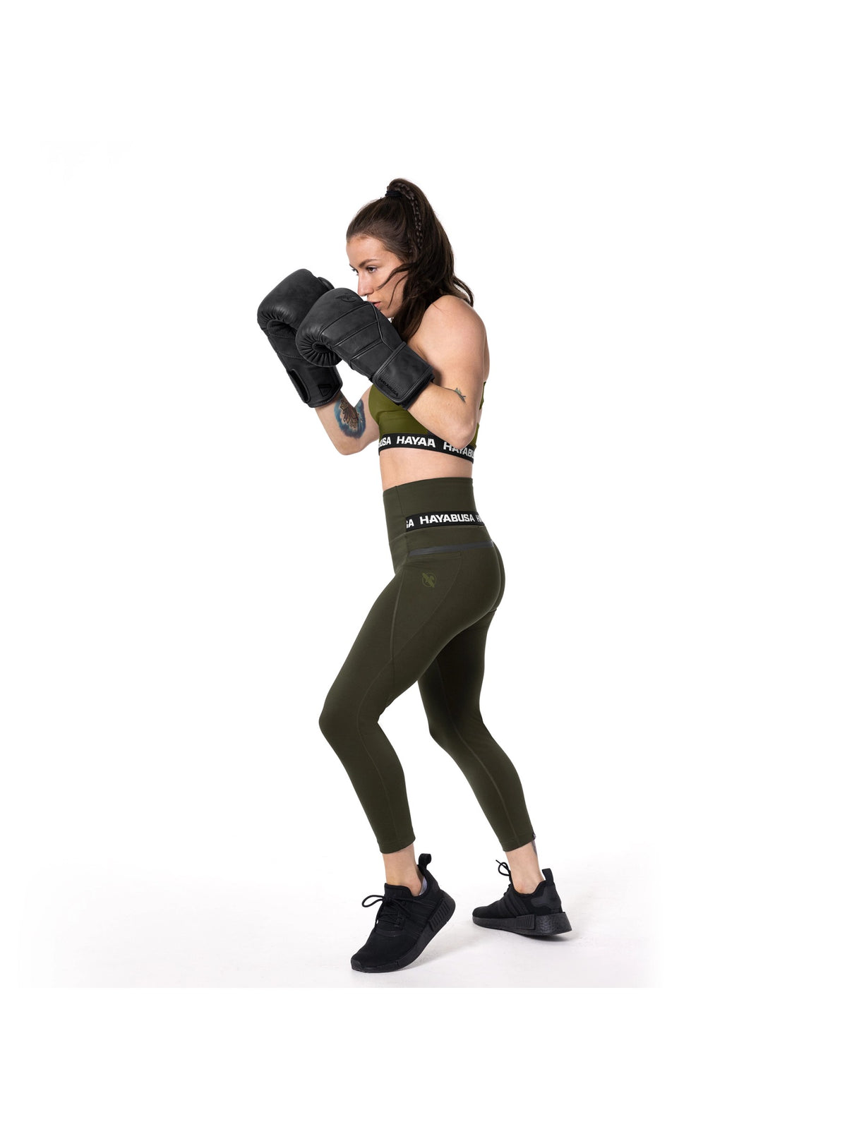 Hayabusa Women's High Rise 3/4 Leggings, olive, image 6