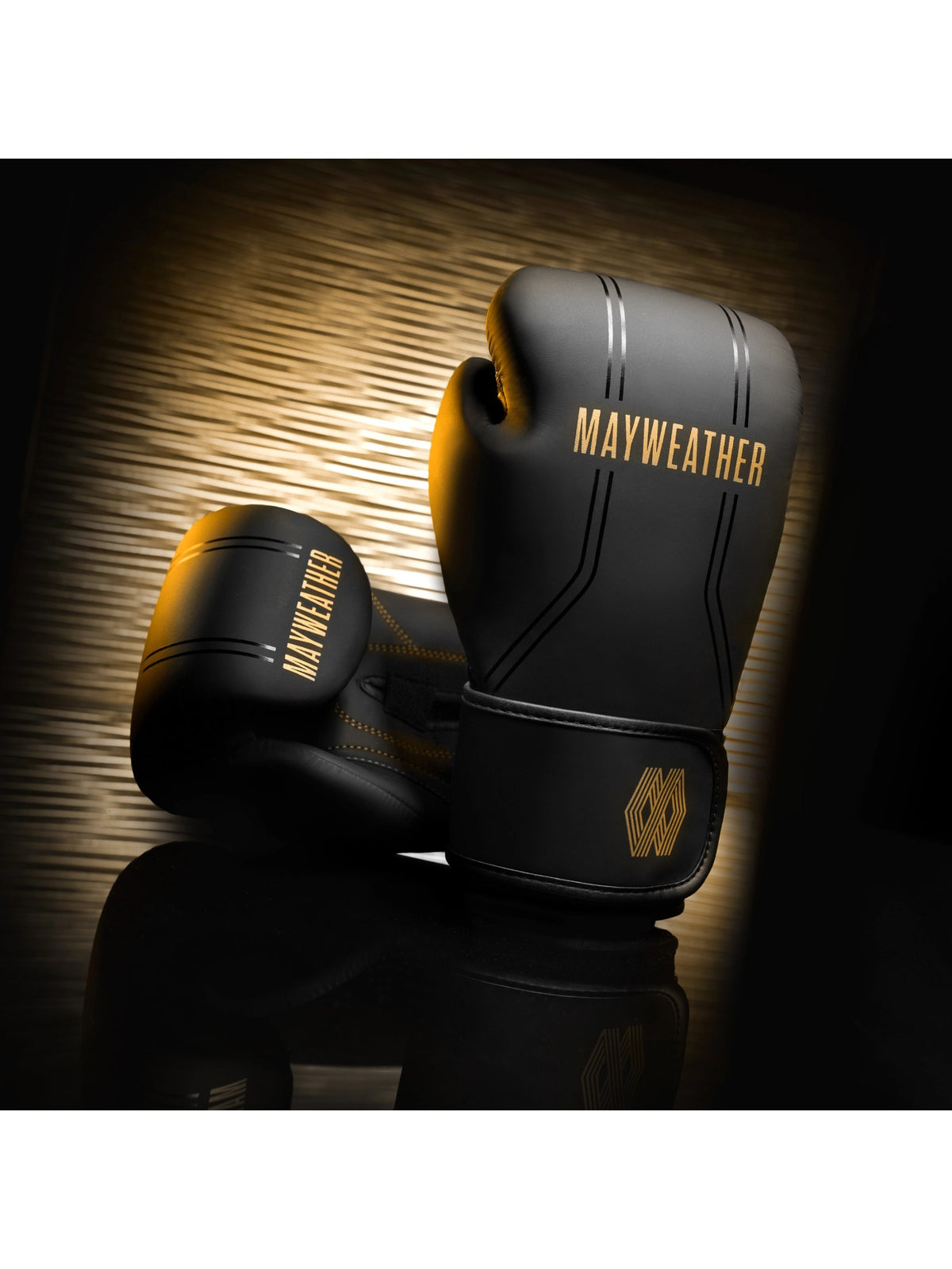 Mayweather Contender Boxing Gloves, black/gold, image 6