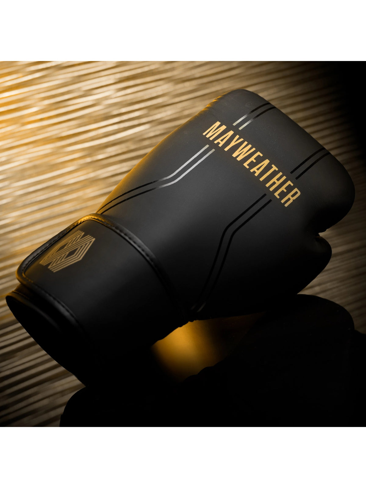 Mayweather Contender Boxing Gloves, black/gold, image 5
