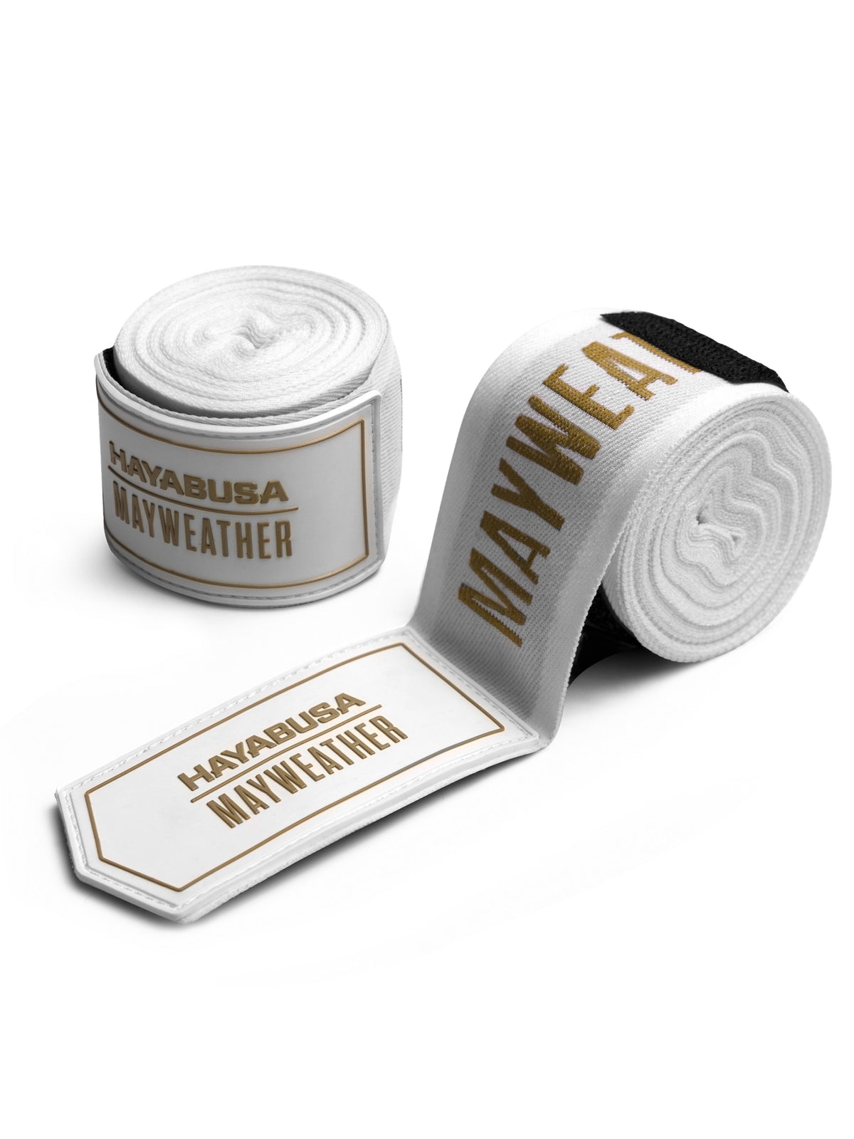Mayweather 180" Deluxe Hand Wraps, white/gold, main image