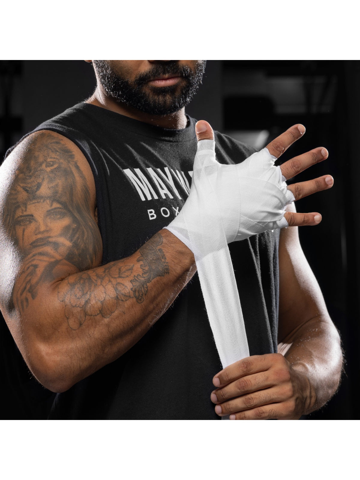 Mayweather Gauze Hand Wraps, white, image 6