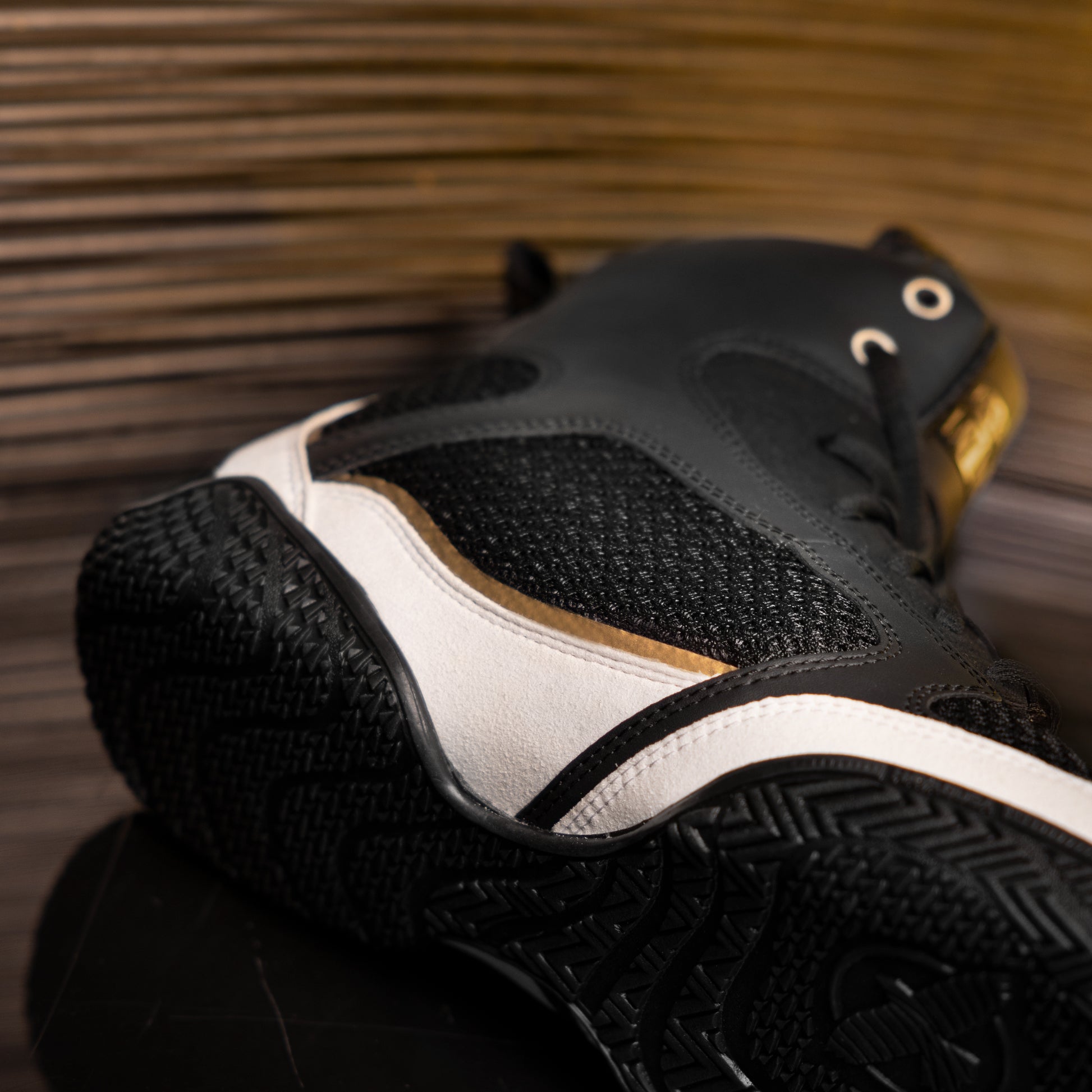 Mayweather Champ Boxing Shoes – Black/Gold Side View