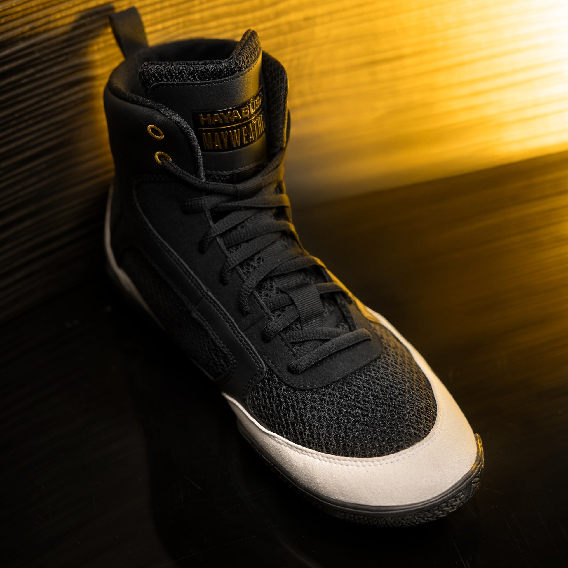 Mayweather Champ Boxing Shoes – Black/Gold Lifestyle