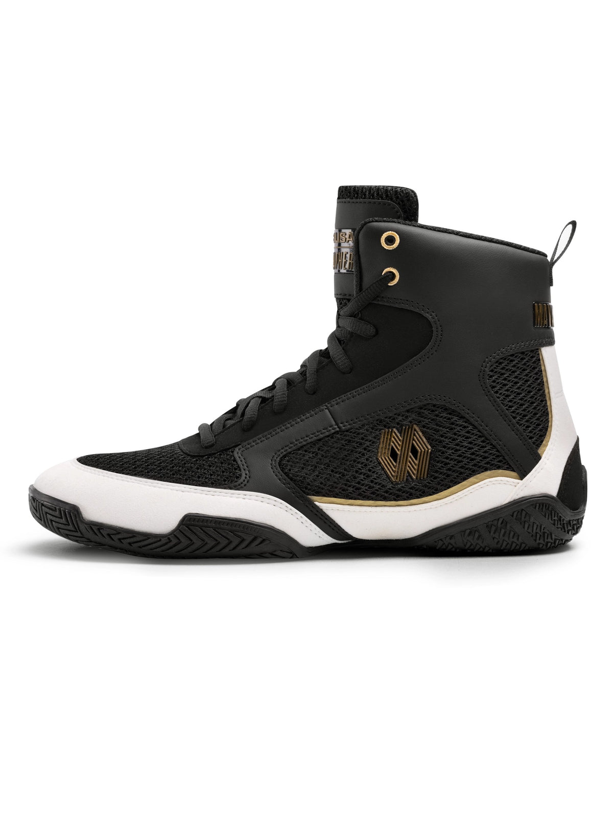 Mayweather Champ Boxing Shoes – Black/Gold Main