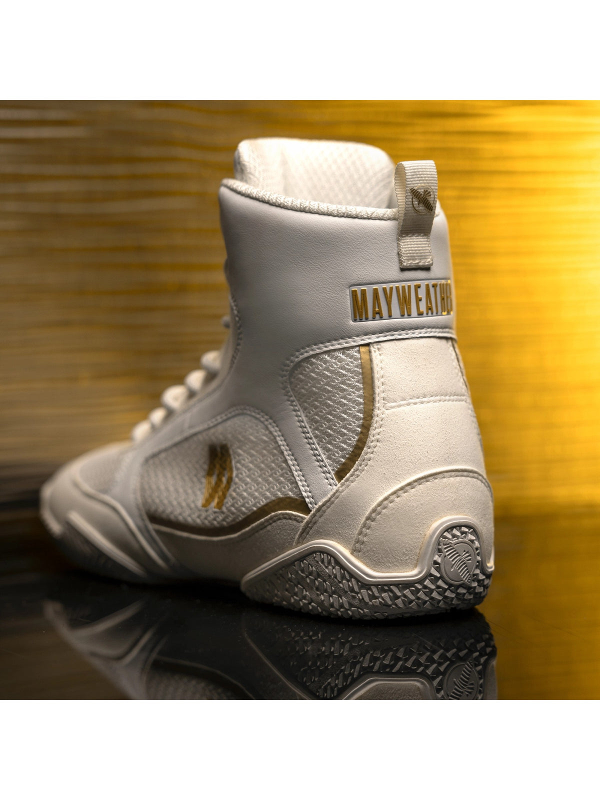 Mayweather Champ Boxing Shoes, white/gold, image 4