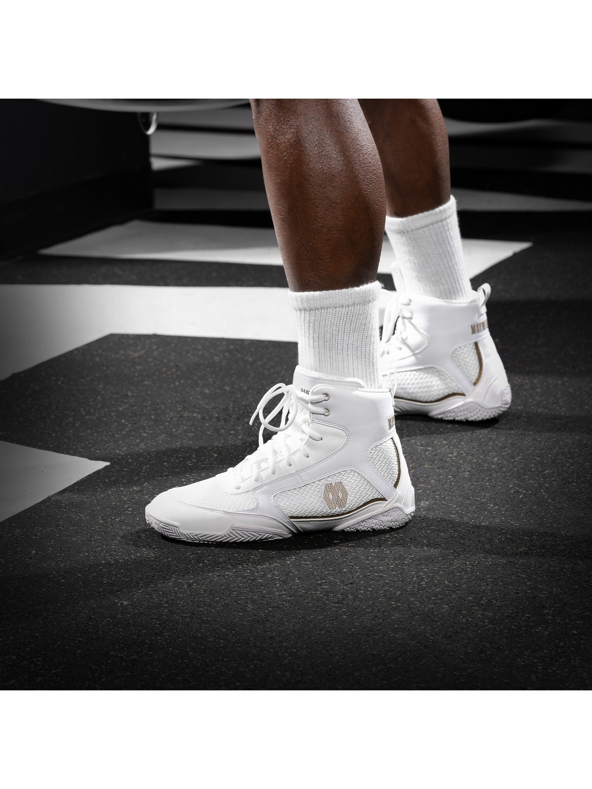 Mayweather Champ Boxing Shoes, white/gold, image 6