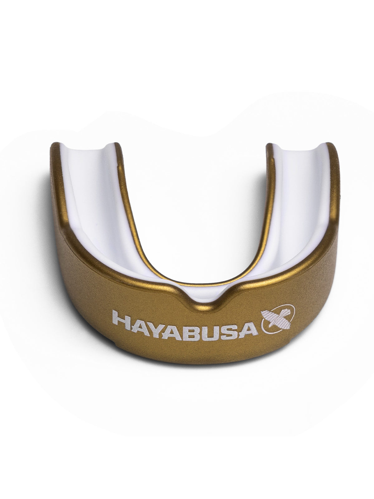 Hayabusa Combat Mouth Guard, gold/white, main image