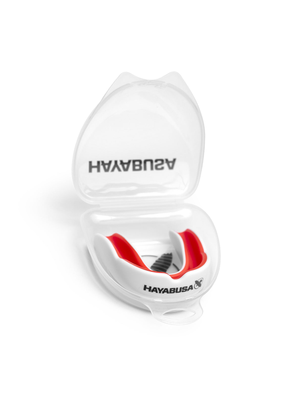 Hayabusa Combat Mouth Guard, white/red, feature graphic
