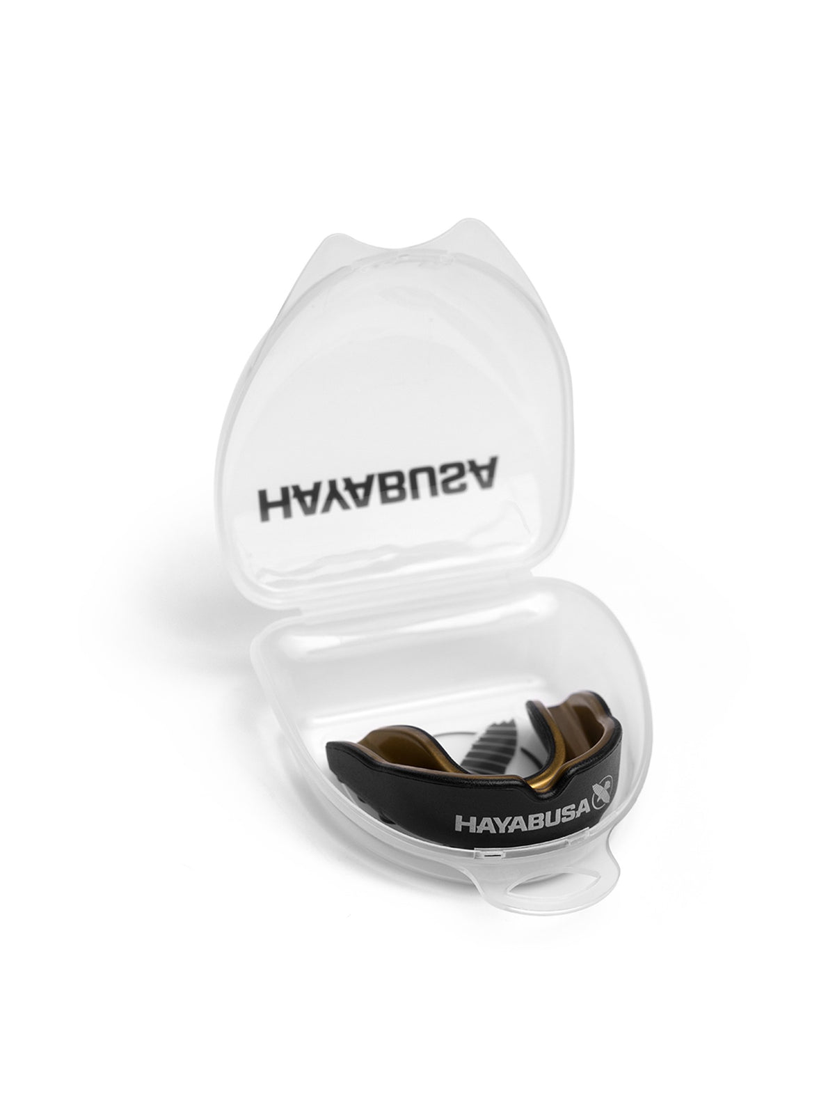 Hayabusa Combat Youth Mouth Guard, black/gold, feature graphic