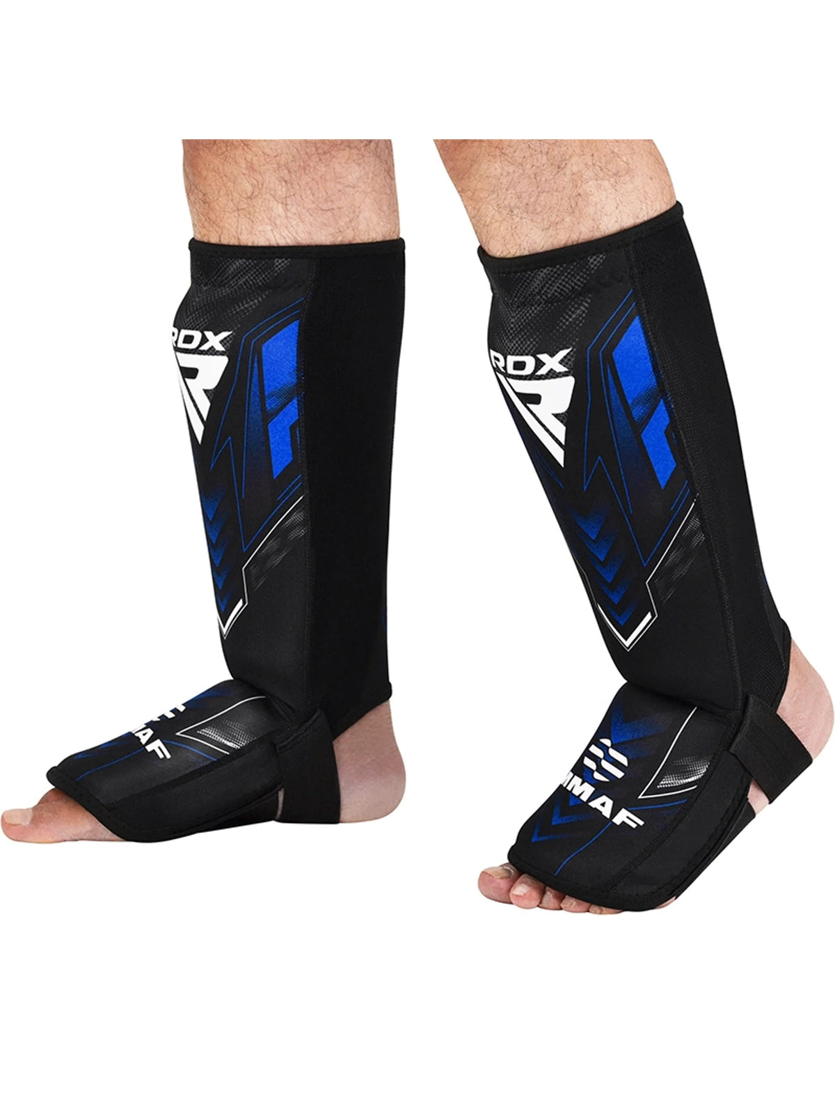 RDX IMMAF Approved Neoprene Shin Instep Guards – Blue