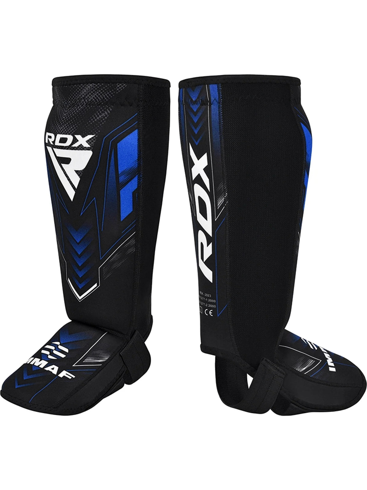 RDX IMMAF Approved Neoprene Shin Instep Guards – Blue