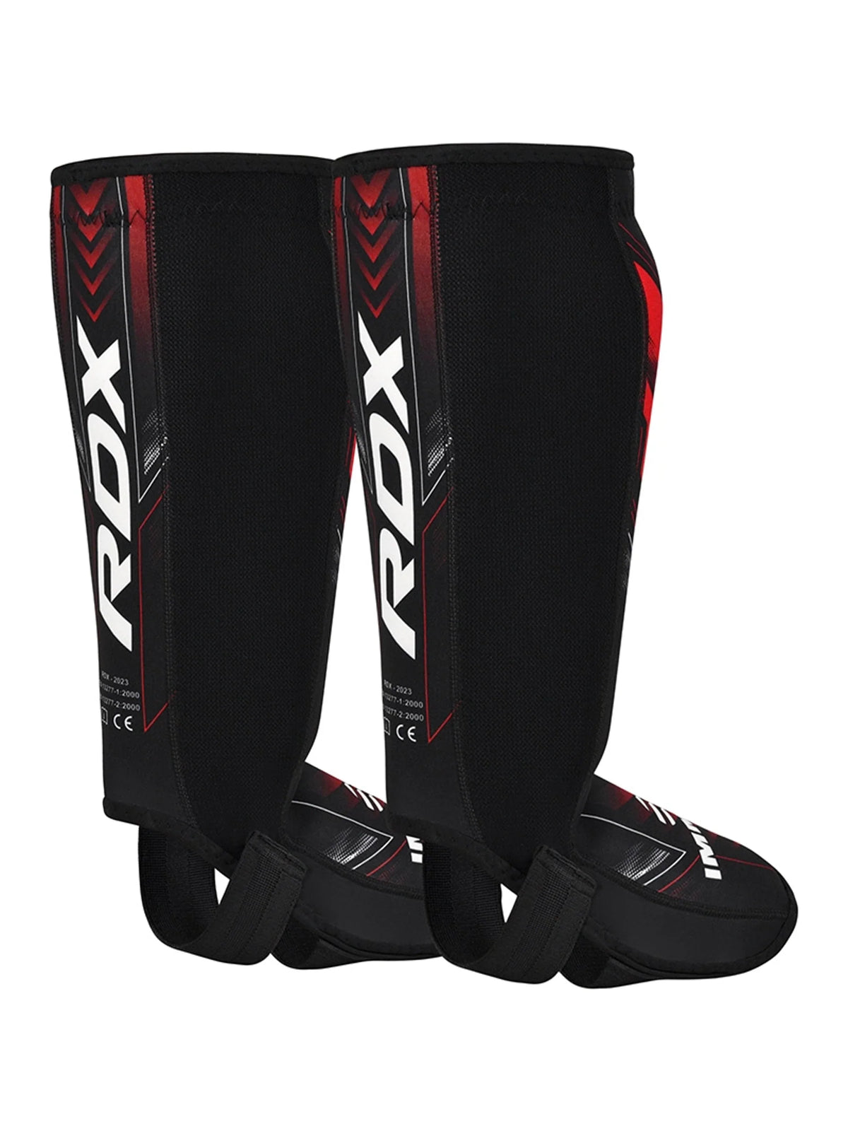 RDX IMMAF Approved Neoprene Shin Instep Guards – Red