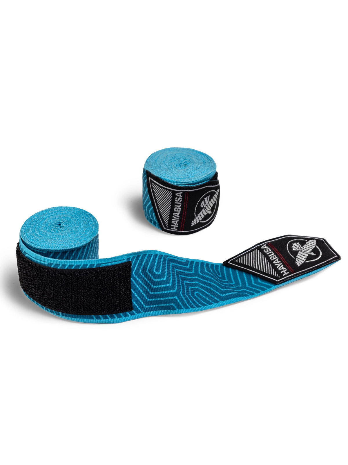 Hayabusa Perfect Stretch Hand Wraps, blue geo, feature graphic