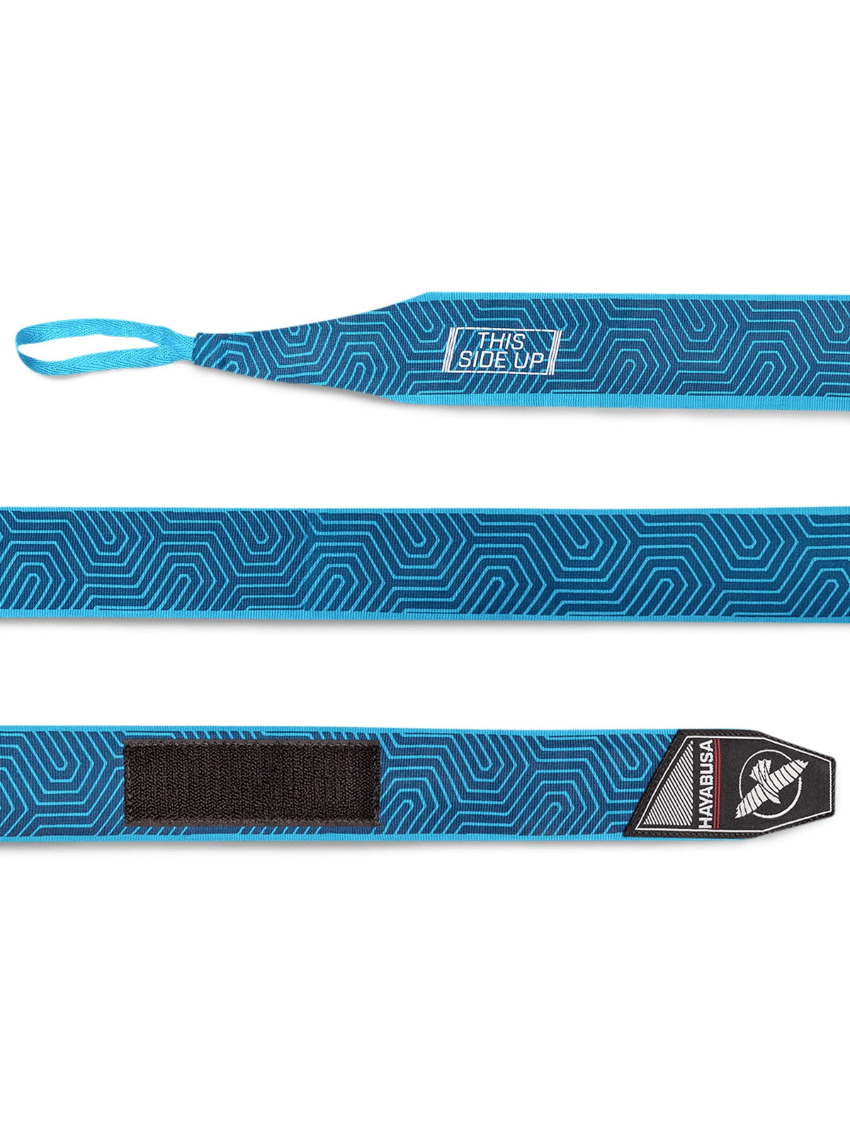 Hayabusa Perfect Stretch Hand Wraps, blue geo, feature graphic